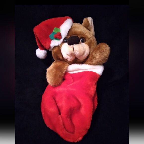 Adorable Plush Teddy Bear Christmas Stocking Reversible from Stocking to Teddy - Picture 1 of 4
